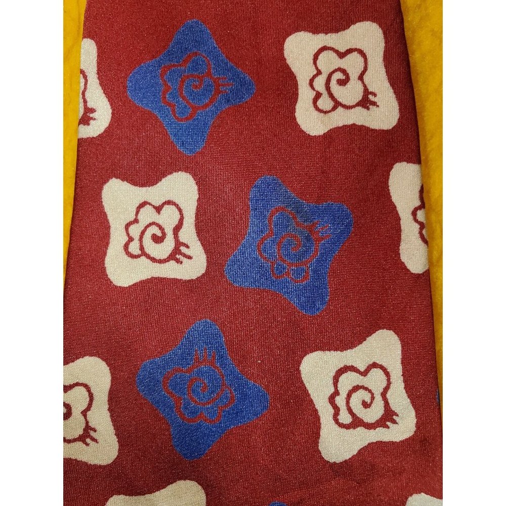 1940s 1950s VINTAGE TIE ~MOORE'S RED WHITE BLUE ~BOLD ROCKABILLY MODERN MOD ~49"